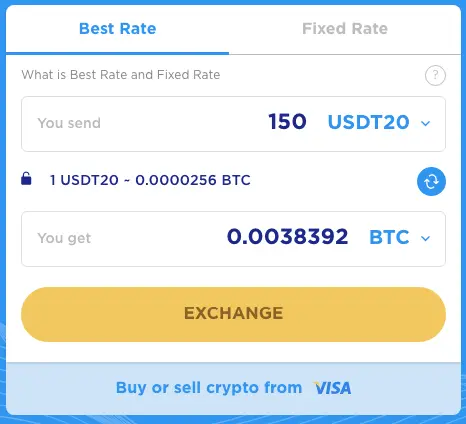 ChangeHero exchange widget