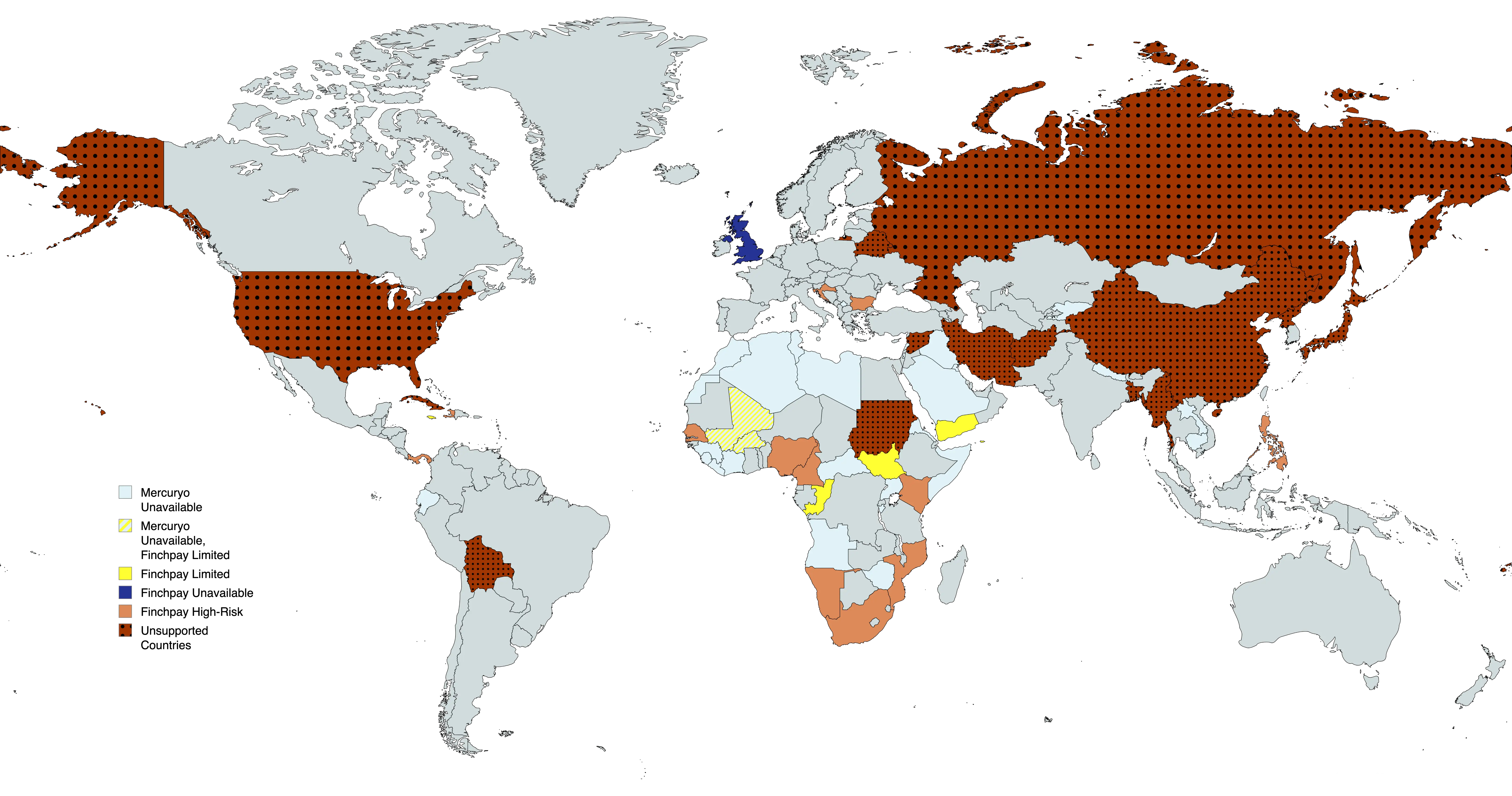 world map with service availability infographic