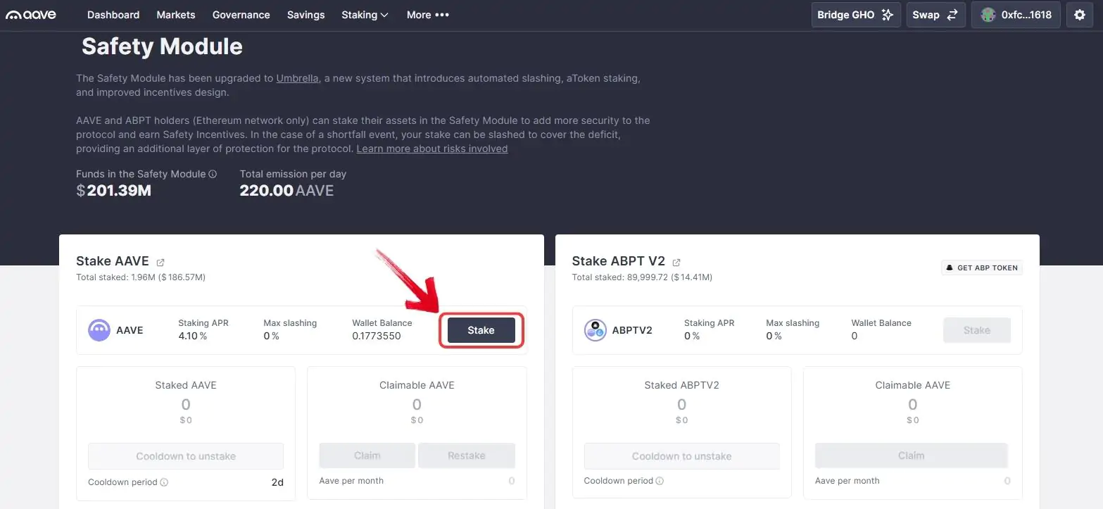 how to stake aave in safety module
