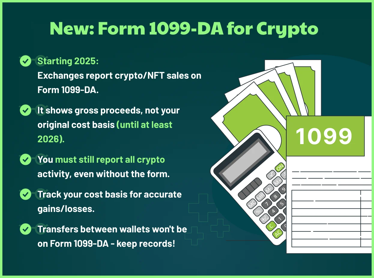form 1099 for crypto bullet points explanation
