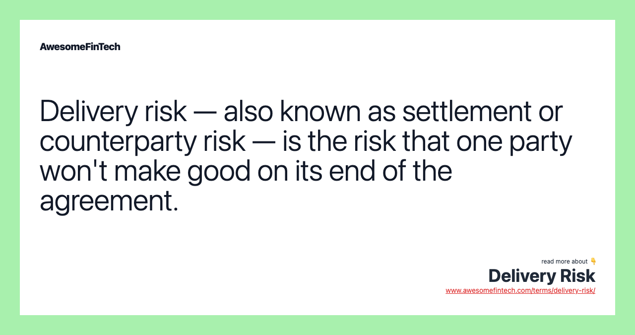 delivery risk definition