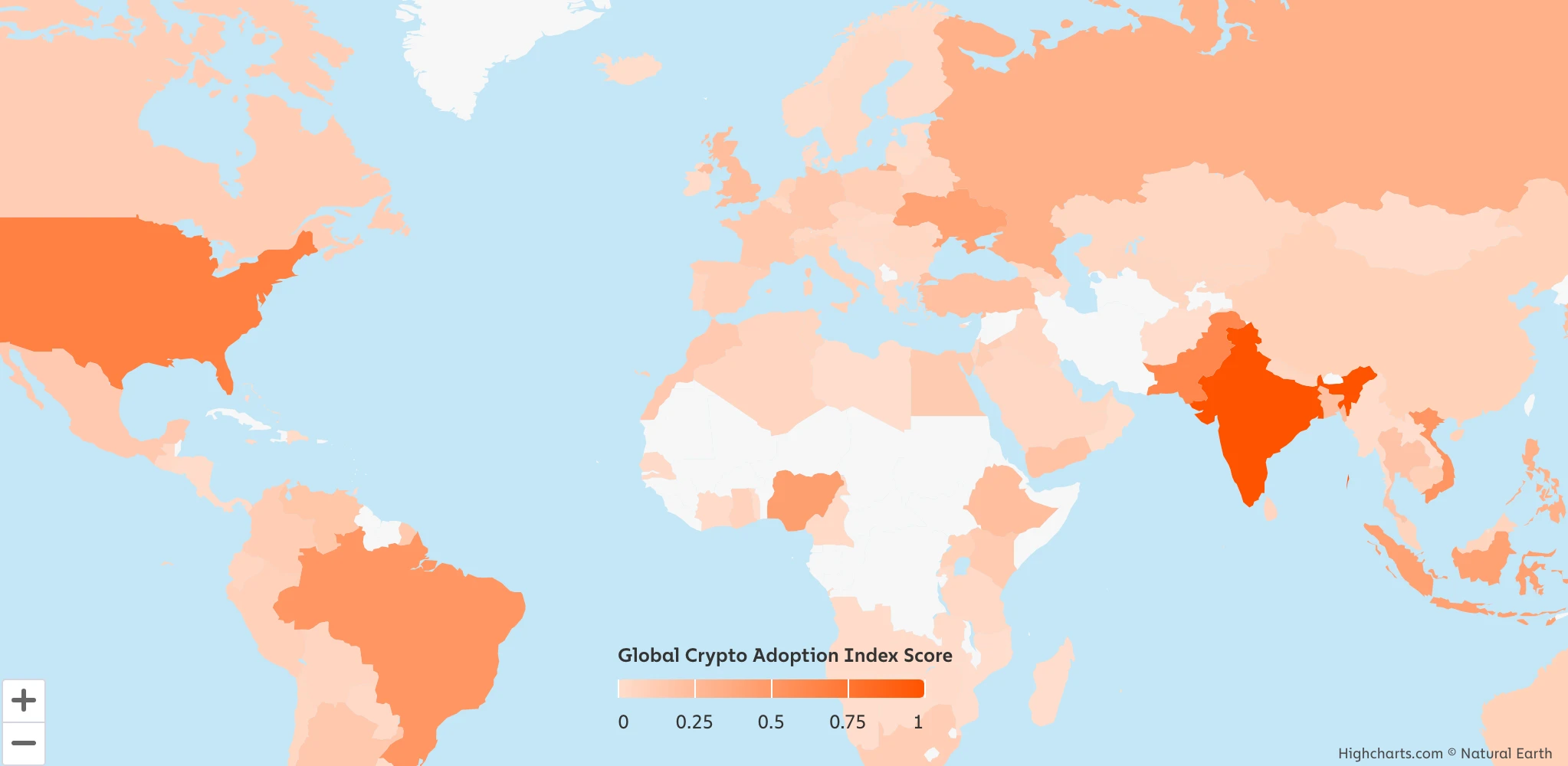crypto adoption world map 2025