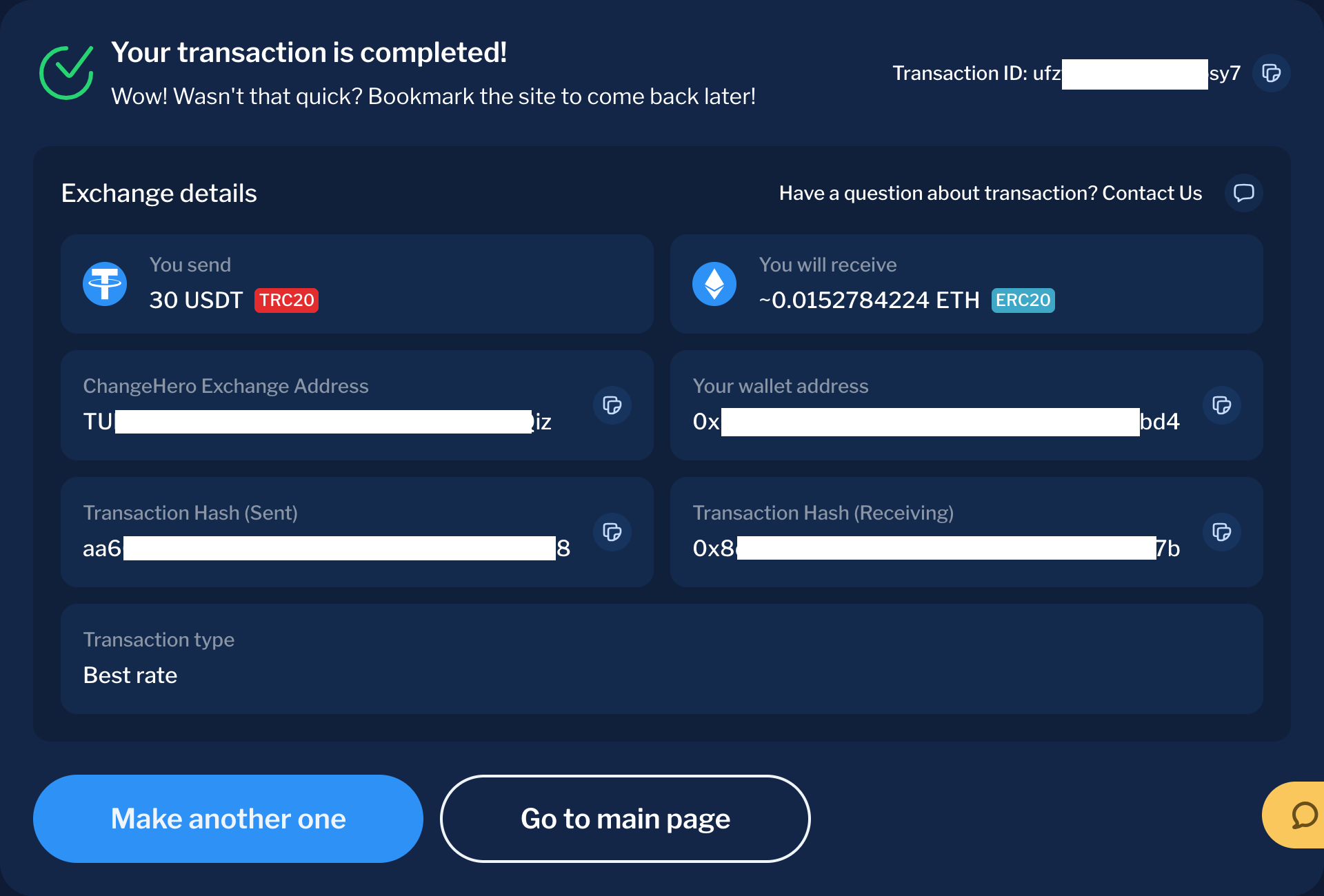changehero end result window