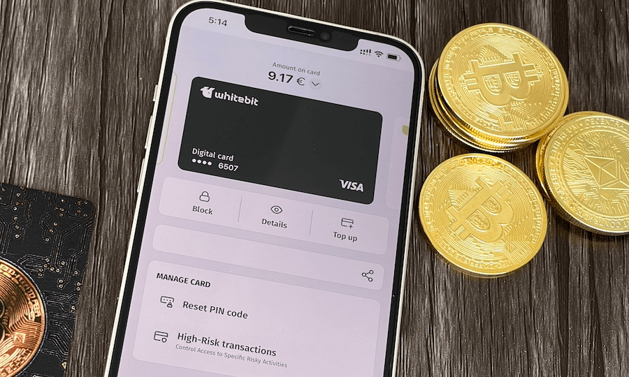 whitebit card interface