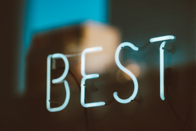 neon sign saying best