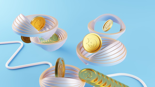 dogecoin 3d render