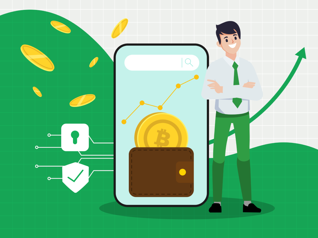 blockchain wallet illustration