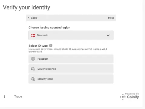 Verify identity to buy Bitcoin