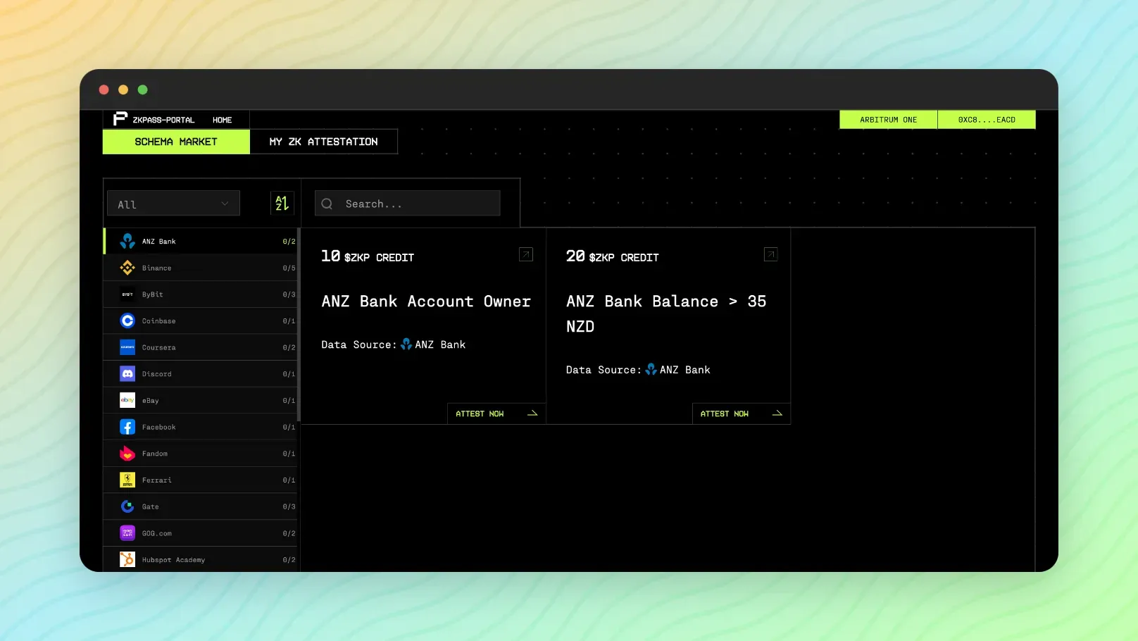 zkpass schema market ui