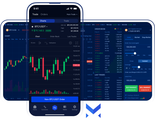 margex interface mockups with logomark