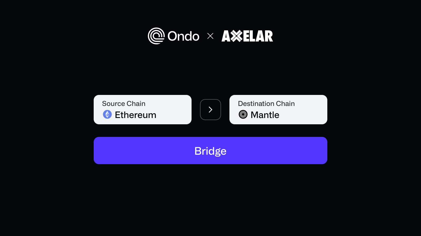 ondo bridge user interface
