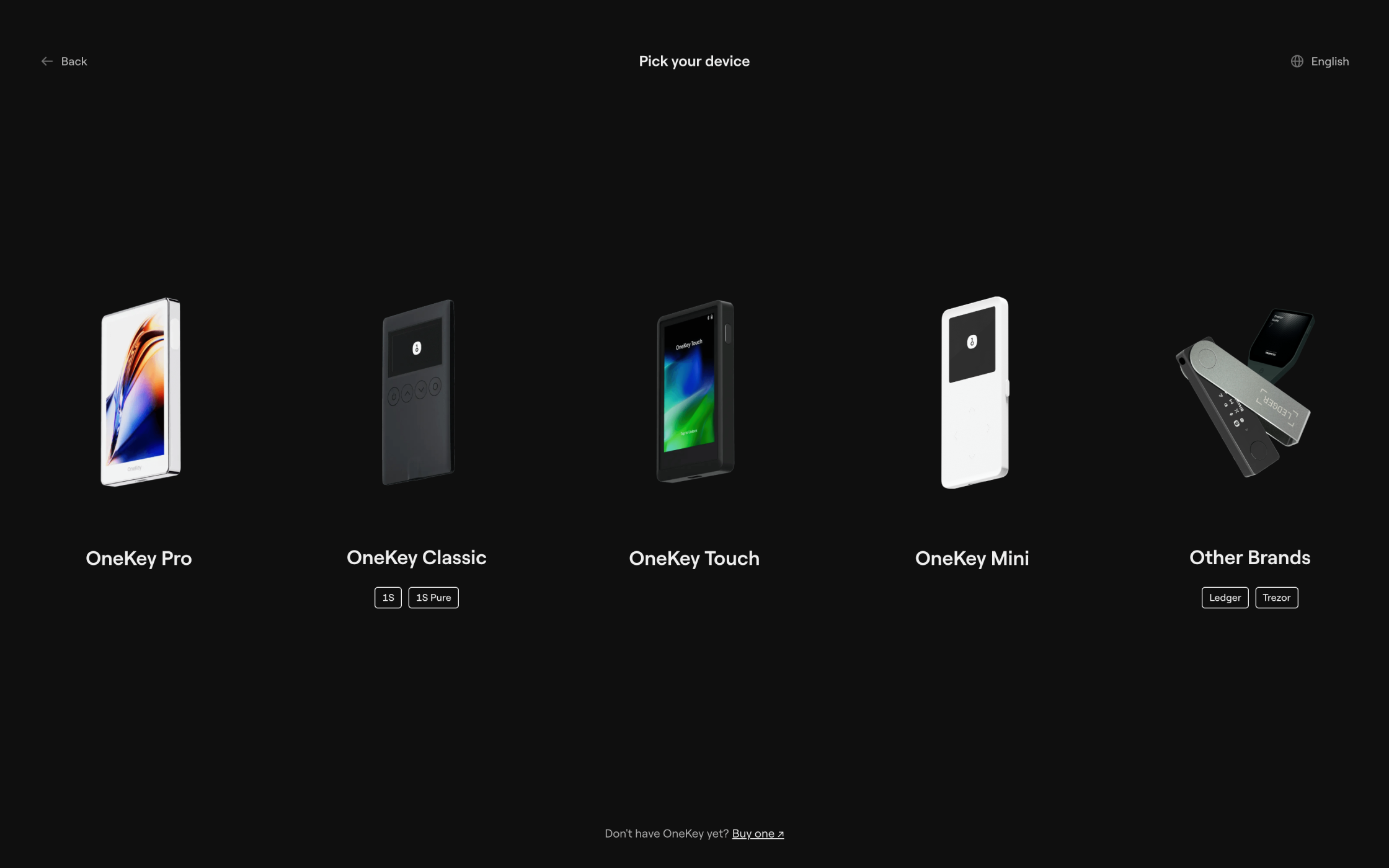 onekey desktop import wallet screen