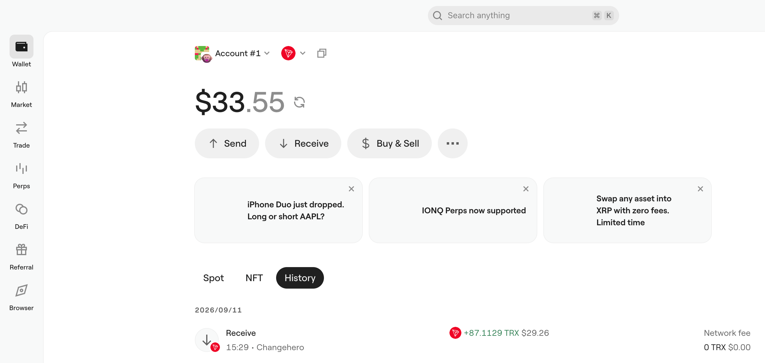 onekey desktop wallet screen