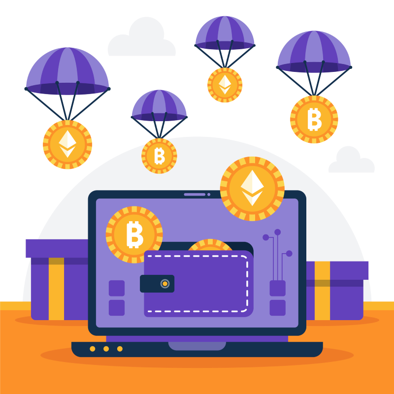 defi, airdrops, blockchain wallet