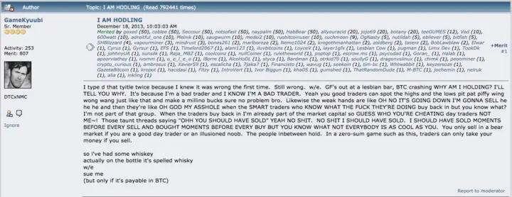 i am hodling bitcointalk post