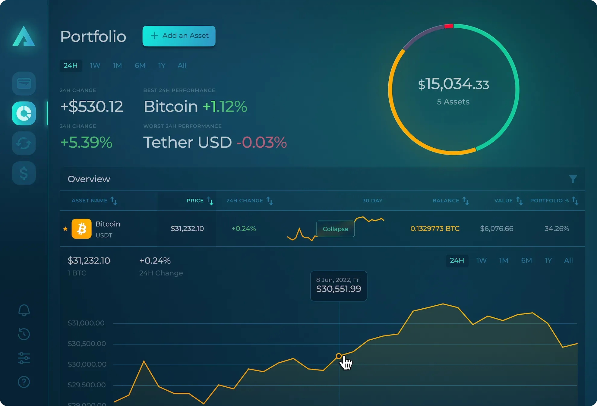 arctic wallet desktop interface