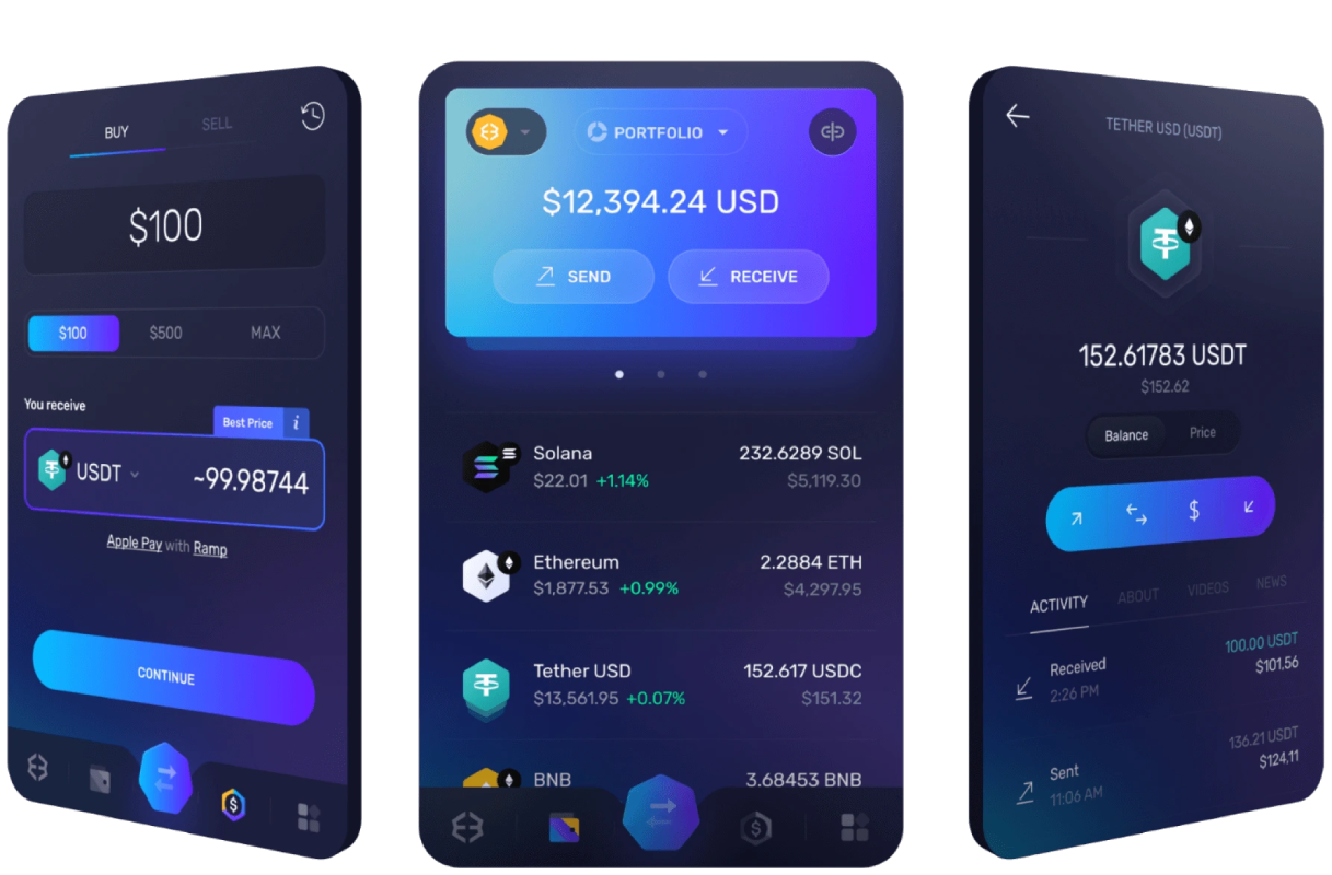 exodus usdt wallet interface