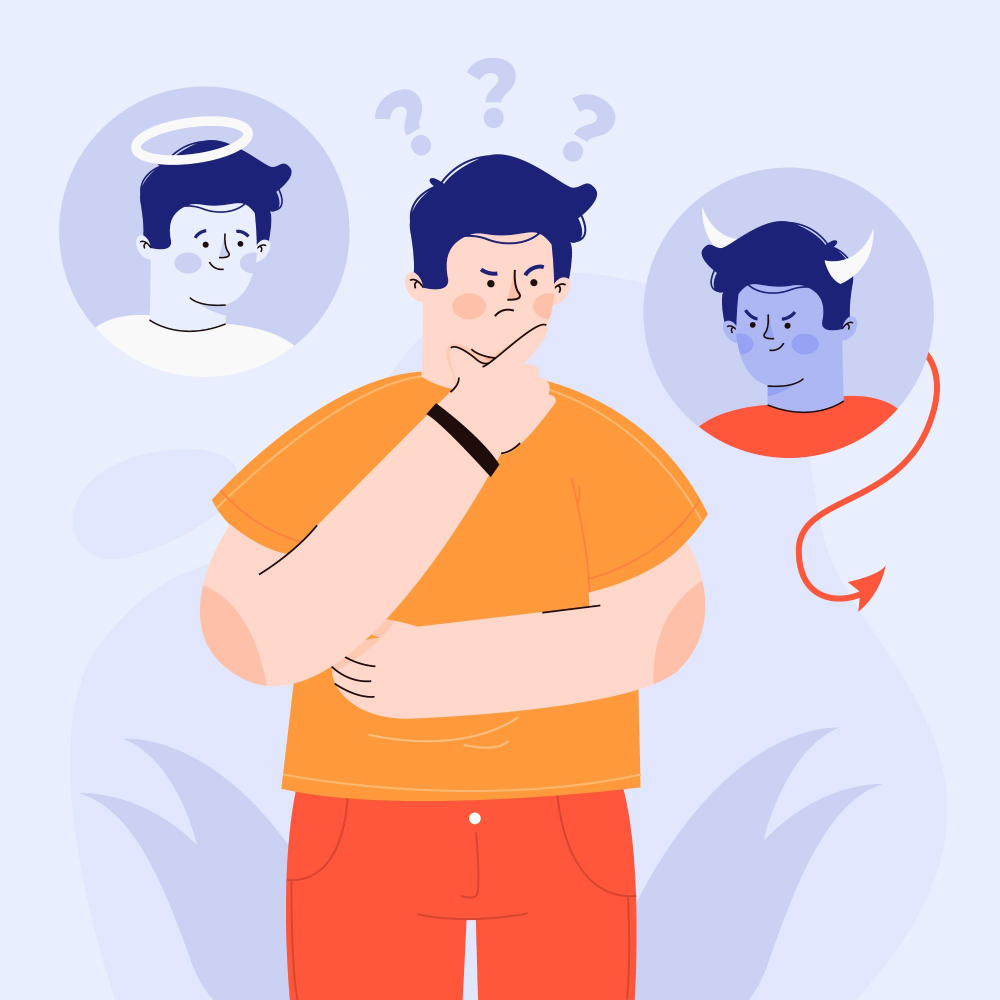 person experiencing indecision