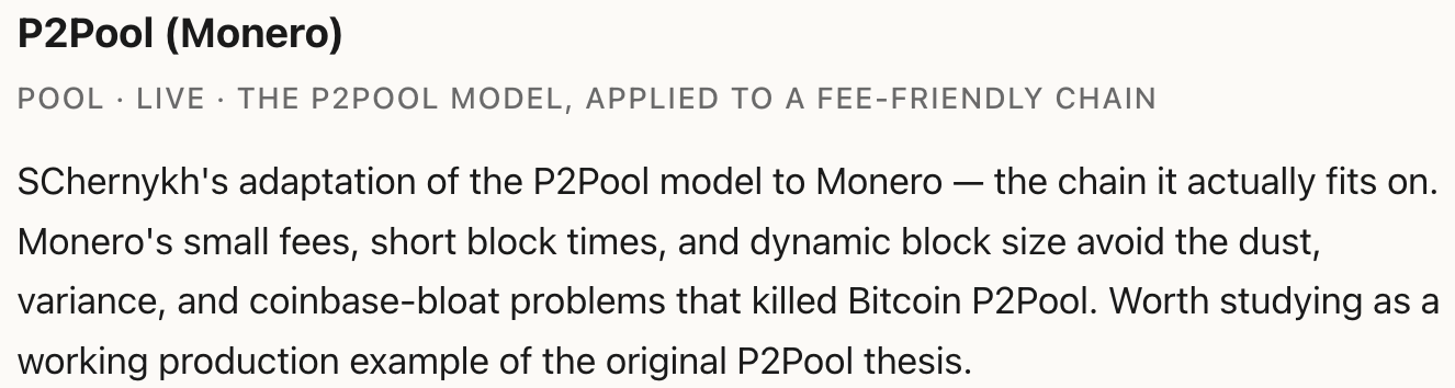 p2pool org section on monero p2pool implementation